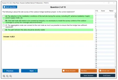 Huawei H12-322 Huawei Certified ICT Professional - Wireless Local Area Network- Planning and Optimizing Enterprise WLAN Practice test exam simulator test engine exam Prep practice test questions answers Image 2