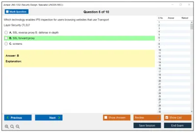 Juniper JN0-1332 Security Design. Specialist (JNCDS-SEC) Practice test exam simulator test engine exam Prep practice test questions answers Image 6