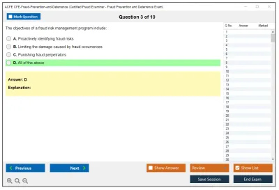 ACFE CFE-Fraud-Prevention-and-Deterrence Certified Fraud Examiner - Fraud Prevention and Deterrence Exam Practice test exam simulator test engine exam Prep practice test questions answers Image 3