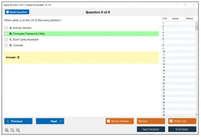 Apple 9L0-422 OS X Support Essentials 10.10 Practice test exam simulator test engine exam Prep practice test questions answers Image 8