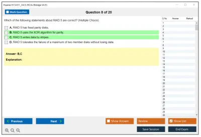 Huawei H13-611_V4.5 HCIA-Storage V4.5 Practice test exam simulator test engine exam Prep practice test questions answers Image 8