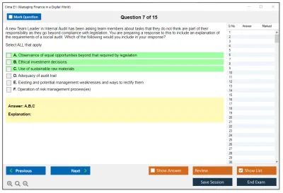 Cima E1 Managing Finance in a Digital World Practice test exam simulator test engine exam Prep practice test questions answers Image 7
