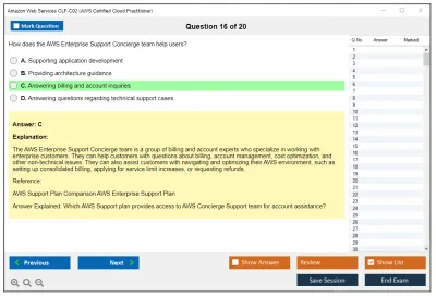 Amazon Web Services CLF-C02 AWS Certified Cloud Practitioner Practice test exam simulator test engine exam Prep practice test questions answers Image 16