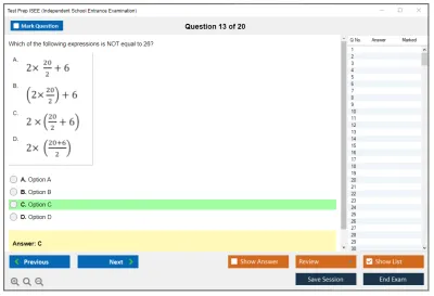 Test Prep ISEE Independent School Entrance Examination Practice test exam simulator test engine exam Prep practice test questions answers Image 13