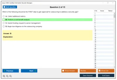 Isaca CISM Certified Information Security Manager Practice test exam simulator test engine exam Prep practice test questions answers Image 2