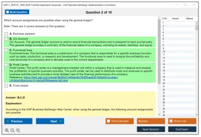 SAP C_BYD15_1908 SAP Certified Associate - SAP Business ByDesign Implementation Consultant Practice test exam simulator test engine exam Prep practice test questions answers Image 2