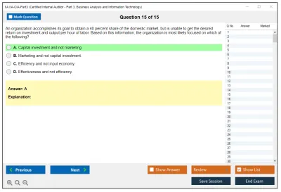 IIA IIA-CIA-Part3 Business Knowledge for Internal Auditing Practice test exam simulator test engine exam Prep practice test questions answers Image 15