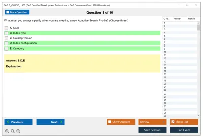 SAP P_C4HCD_1905 SAP Certified Development Professional - SAP Commerce Cloud 1905 Developer Practice test exam simulator test engine exam Prep practice test questions answers Image 1