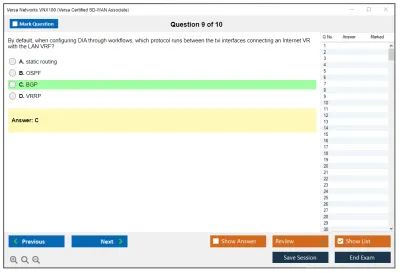 Versa Networks VNX100 Versa Certified SD-WAN Associate Practice test exam simulator test engine exam Prep practice test questions answers Image 9