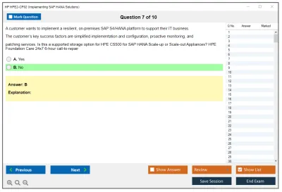 HP HPE2-CP02 Implementing SAP HANA Solutions Practice test exam simulator test engine exam Prep practice test questions answers Image 7