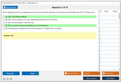 Fortinet NSE5_FAZ-6.2 Fortinet NSE 5 - FortiAnalyzer 6.2 Practice test exam simulator test engine exam Prep practice test questions answers Image 3