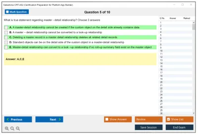 Salesforce CRT-402 Salesforce Certification Preparation for Platform App Builder Practice test exam simulator test engine exam Prep practice test questions answers Image 5