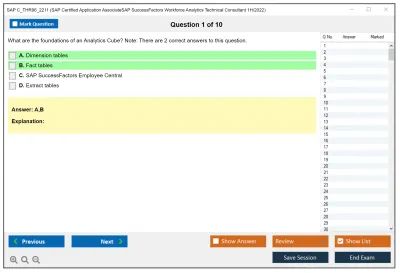 SAP C_THR96_2211 SAP Certified Application AssociateSAP SuccessFactors Workforce Analytics Technical Consultant 1H/2022 Practice test exam simulator test engine exam Prep practice test questions answers Image 1