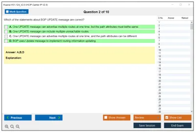 Huawei H31-124_V2.0 HCIP-Carrier IP V2.0 Practice test exam simulator test engine exam Prep practice test questions answers Image 2