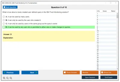 IBM C9560-503 IBM Tivoli Monitoring V6.3 Fundamentals Practice test exam simulator test engine exam Prep practice test questions answers Image 9