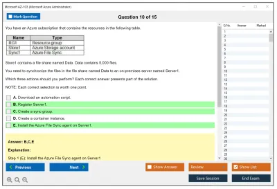 Microsoft AZ-103 Microsoft Azure Administrator Practice test exam simulator test engine exam Prep practice test questions answers Image 10
