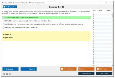 Test Prep CGFNS Commission on Graduates of Foreign Nursing Schools Practice test exam simulator test engine exam Prep practice test questions answers Image 1