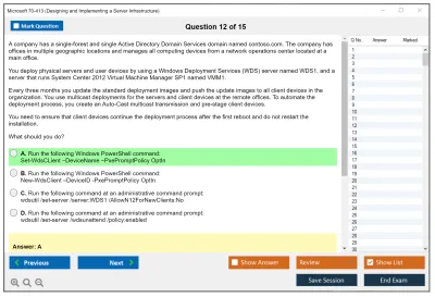 Microsoft 70-413 Designing and Implementing a Server Infrastructure Practice test exam simulator test engine exam Prep practice test questions answers Image 12