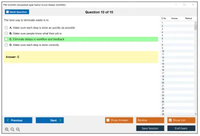 PMI DASSM Disciplined Agile Senior Scrum Master (DASSM) Exam Practice test exam simulator test engine exam Prep practice test questions answers Image 10