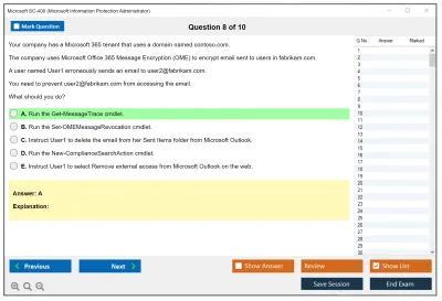 Microsoft SC-400 Microsoft Information Protection Administrator Practice test exam simulator test engine exam Prep practice test questions answers Image 8