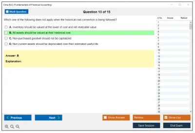 Cima BA3 Fundamentals of Financial Accounting Practice test exam simulator test engine exam Prep practice test questions answers Image 13