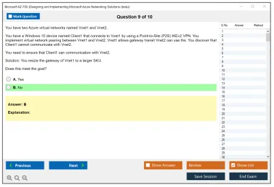 Microsoft AZ-700 Designing and Implementing Microsoft Azure Networking Solutions Practice test exam simulator test engine exam Prep practice test questions answers Image 9