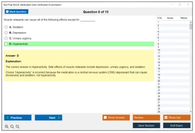 Test Prep MACE Medication Aide Certification Examination Practice test exam simulator test engine exam Prep practice test questions answers Image 8