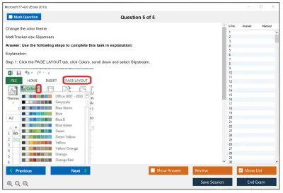 Microsoft 77-420 Excel 2013 Practice test exam simulator test engine exam Prep practice test questions answers Image 1