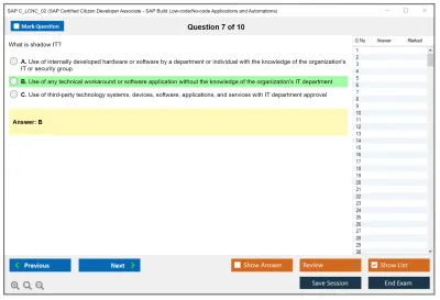 SAP C_LCNC_02 SAP Certified Citizen Developer Associate - SAP Build Low-code/No-code Applications and Automations Practice test exam simulator test engine exam Prep practice test questions answers Image 7