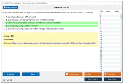 Avaya 71201X Avaya AuraCore Components Implement Certified Exam Practice test exam simulator test engine exam Prep practice test questions answers Image 3