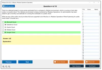 VMware 5V0-35.21 VMware vRealize Operations Specialist Practice test exam simulator test engine exam Prep practice test questions answers Image 4