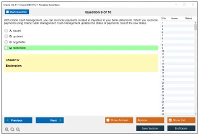 Oracle 1z0-517 Oracle EBS R12.1 Payables Essentials Practice test exam simulator test engine exam Prep practice test questions answers Image 9