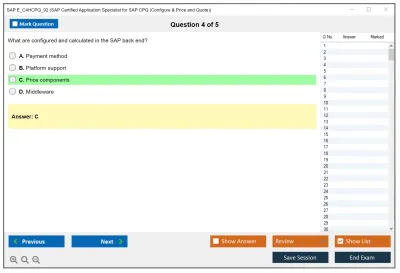 SAP E_C4HCPQ_92 SAP Certified Application Specialist for SAP CPQ (Configure &amp; Price and Quote) Practice test exam simulator test engine exam Prep practice test questions answers Image 4