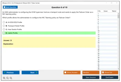 VMware 2V0-41.20 Professional VMware NSX-T Data Center Practice test exam simulator test engine exam Prep practice test questions answers Image 6