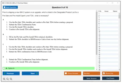 IBM C1000-038 IBM z14 Technical Sales Practice test exam simulator test engine exam Prep practice test questions answers Image 9
