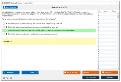 EMC E20-593 Backup &amp; Recovery Implementation Practice test exam simulator test engine exam Prep practice test questions answers Image 6