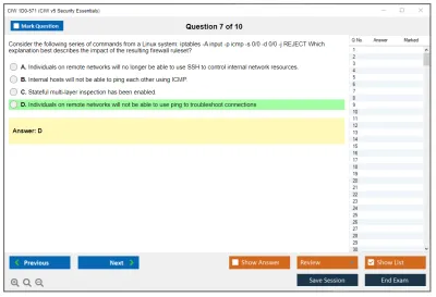 CIW 1D0-571 CIW v5 Security Essentials Practice test exam simulator test engine exam Prep practice test questions answers Image 7