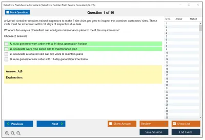 Salesforce Field-Service-Consultant Salesforce Certified Field Service Consultant Practice test exam simulator test engine exam Prep practice test questions answers Image 1