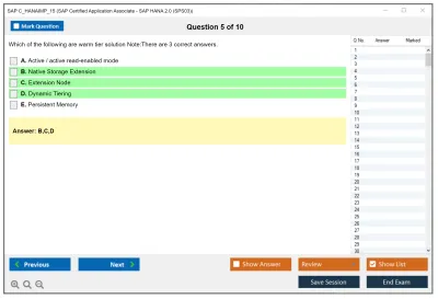 SAP C_HANAIMP_15 SAP Certified Application Associate - SAP HANA 2.0 (SPS03) Practice test exam simulator test engine exam Prep practice test questions answers Image 5