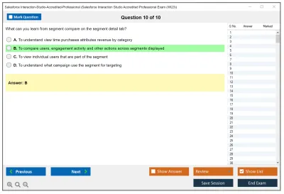 Salesforce Interaction-Studio-Accredited-Professional Salesforce Interaction Studio Accredited Professional Practice test exam simulator test engine exam Prep practice test questions answers Image 10