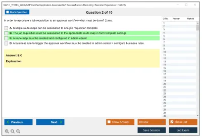 SAP C_THR83_2205 SAP Certified Application AssociateSAP SuccessFactors Recruiting: Recruiter Experience 1H/2022 Practice test exam simulator test engine exam Prep practice test questions answers Image 2
