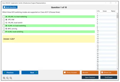 Cisco 500-601 Application Centric Infrastructure Support Representative Practice test exam simulator test engine exam Prep practice test questions answers Image 1