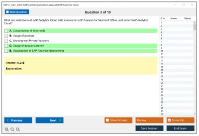SAP C_SAC_2302 SAP Certified Application AssociateSAP Analytics Cloud Practice test exam simulator test engine exam Prep practice test questions answers Image 3