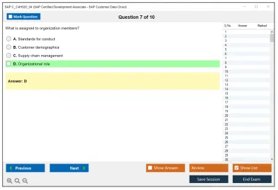 SAP C_C4H620_94 SAP Certified Development Associate - SAP Customer Data Cloud Practice test exam simulator test engine exam Prep practice test questions answers Image 7