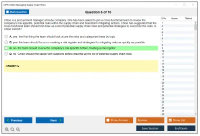 CIPS L5M2 Managing Supply Chain Risk Practice test exam simulator test engine exam Prep practice test questions answers Image 6