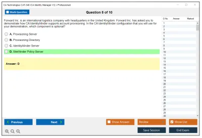 CA Technologies CAT-340 CA Identity Manager r12.x Professional Practice test exam simulator test engine exam Prep practice test questions answers Image 8