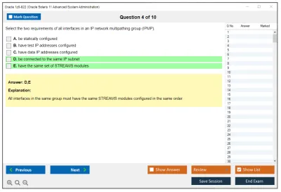 Oracle 1z0-822 Oracle Solaris 11 Advanced System Administration Practice test exam simulator test engine exam Prep practice test questions answers Image 4