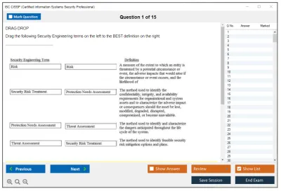 ISC2 CISSP Certified Information Systems Security Professional (CISSP) Practice test exam simulator test engine exam Prep practice test questions answers Image 1