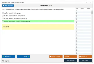 CompTIA CLO-001 CompTIA Cloud Essentials Practice test exam simulator test engine exam Prep practice test questions answers Image 8
