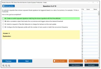 Palo Alto Networks PSE-Strata Palo Alto Networks System Engineer Professional - Strata Practice test exam simulator test engine exam Prep practice test questions answers Image 9